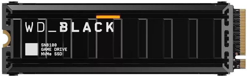 WD BLACK SSD NVMe M.2 1TB PCIe SN8100, PCIe Gen5, (R:14900, W:11000MB/s), s chladičem