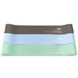 Spokey FLEX SET Sada 3 posilovacích gum, béžová, světle modrá, hnědá