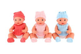 Teddies Panenka miminko 30 cm pevné tělo na baterie se zvukem 6ks v boxu