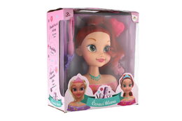 Česací hlava velká zrzavá s doplňky v krabici 22x24x11cm