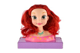 Česací hlava velká zrzavá s doplňky v krabici 22x24x11cm