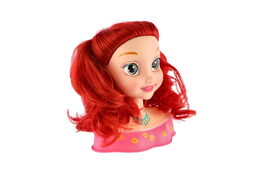 Česací hlava velká zrzavá s doplňky v krabici 22x24x11cm