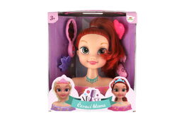 Česací hlava velká zrzavá s doplňky v krabici 22x24x11cm