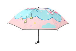 Deštník Jednorožec skládací látka/kov 25cm růžový v sáčku