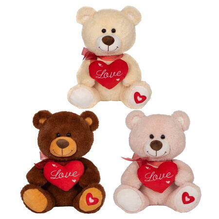 Plyšový medvěd s červeným srdíčkem  30 cm