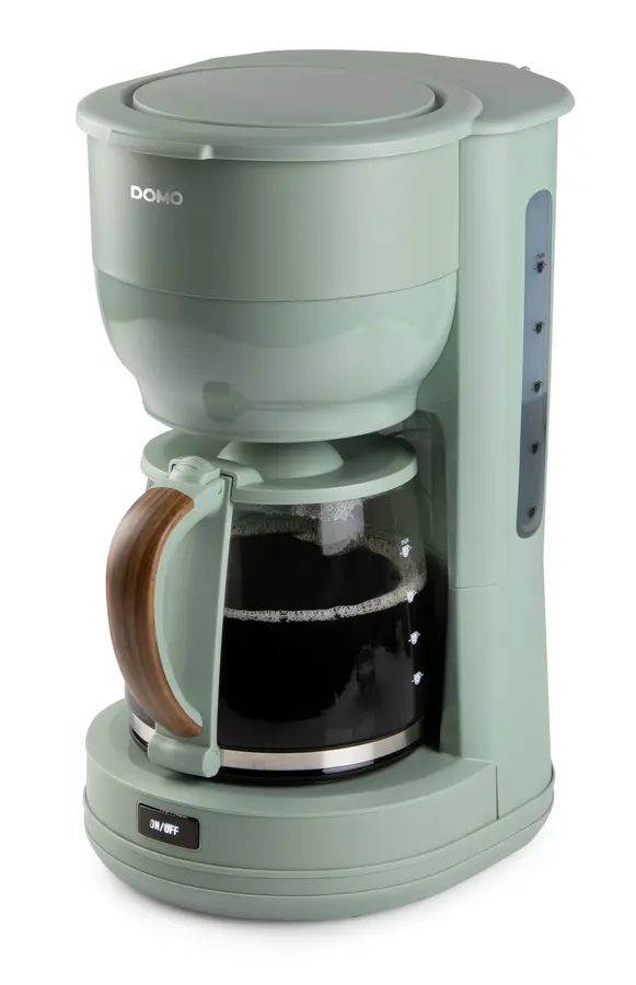 Překapávač na kávu WOOD YOU - zelený - DOMO DO754K, 1,25 litru, 1000W
