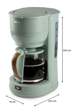 Překapávač na kávu WOOD YOU - zelený - DOMO DO754K, 1,25 litru, 1000W