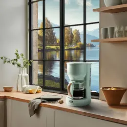 Překapávač na kávu WOOD YOU - zelený - DOMO DO754K, 1,25 litru, 1000W