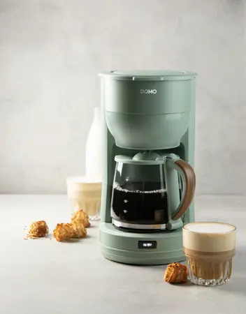 Překapávač na kávu WOOD YOU - zelený - DOMO DO754K, 1,25 litru, 1000W