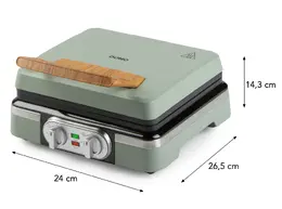 Vaflovač 4x7 s termostatem a časovačem - zelený - DOMO DO9279W, 1 520 W, manuáln