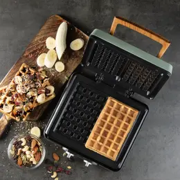 Vaflovač 4x7 s termostatem a časovačem - zelený - DOMO DO9279W, 1 520 W, manuáln