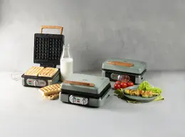 Vaflovač 4x7 s termostatem a časovačem - zelený - DOMO DO9279W, 1 520 W, manuáln