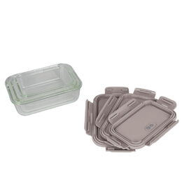 BERLINGERHAUS Dóza na potraviny s víkem skleněná sada 3 ks Taupe Collection BH-8792