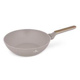 BERLINGERHAUS Pánev WOK s titanovým povrchem a poklicí 28 cm 28 cm Taupe Nordic Collection BH-8334