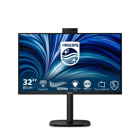 Philips LCD 32B2U3601H 31,5" IPS/2560x1440@100Hz/4ms/350cd/HDMI/DP/4xUSB/USB-C/RJ45/Webcam/Repro/Pivot/HAS/VESA
