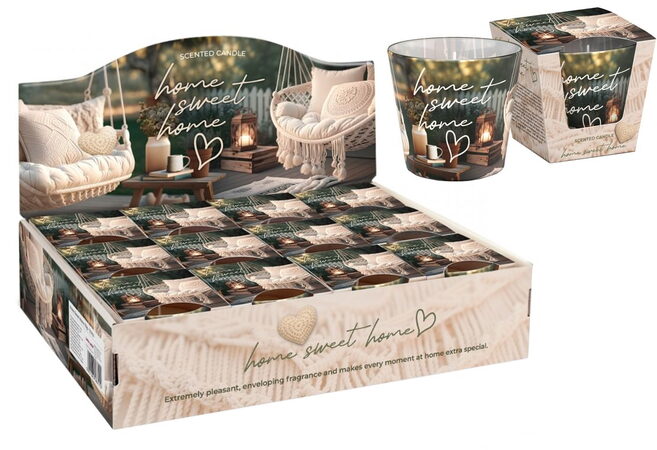 Bartek svíčka vosková ve skle 115g domov sladký domov 0165