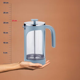 KELA Konvice na čaj a kávu frenchpress kouřově modrá 1l KL-10988