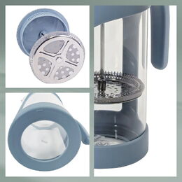 KELA Konvice na čaj a kávu frenchpress kouřově modrá 1l KL-10988