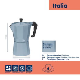 KELA Konvice na espresso kouřově modrá 19,0cm 9,0cm 300 ml KL-10560