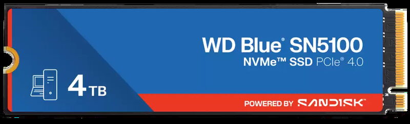 WD BLUE SSD NVMe 4TB WDS400T5B0E PCIe SN5100, Gen4, (R:6900, W:6700MB/s)