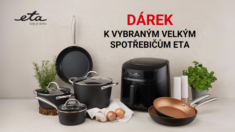 Dárek horkovzdušná fritéza v hodnotě 2 499 Kč po registraci na stránkách ETA
