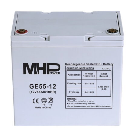 Baterie MHPower GE55-12 GEL, 12V/55Ah, T1-M6, Deep Cycle