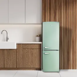 Retro lednice s mrazákem - D - 202 l - zelená - PR196RKMG, Objem chladničky: 147