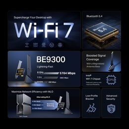 Síťová karta TP-Link Archer TBE553E BE9300 WiFi 7, PCI-e, Bluetooth, 2,4/5/6GHz