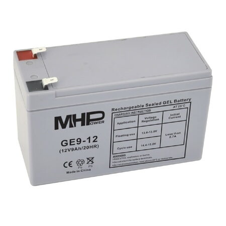 Baterie MHPower GE9-12 GEL, 12V/9Ah, F2, Deep Cycle