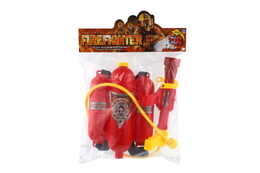 Vodní pistole hasičská se zásobníkem na záda plast v sáčku 34x48x7cm