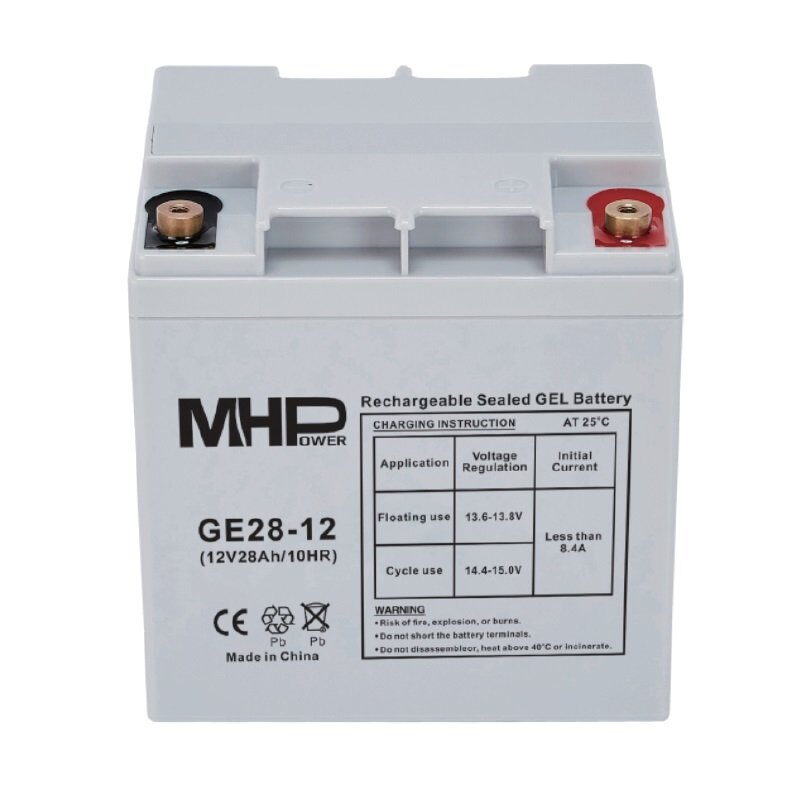 Baterie MHPower GE28-12 GEL, 12V/28Ah, T2-M6, Deep Cycle