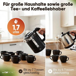 Clatronic WK 3837 G skleněnná rychlovarná konvice 2200W