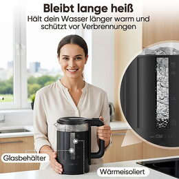 Clatronic WK 3837 G skleněnná rychlovarná konvice 2200W