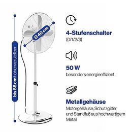 ProfiCare VL 3064 MS IX stojanový ventilátor 40cm, kovový