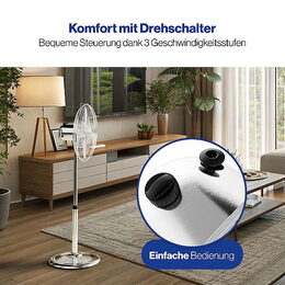 ProfiCare VL 3064 MS IX stojanový ventilátor 40cm, kovový