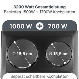 ProfiCook KK 1302 mini trouba 4 v 1 s troubou a plotýnkami