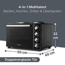 ProfiCook KK 1302 mini trouba 4 v 1 s troubou a plotýnkami