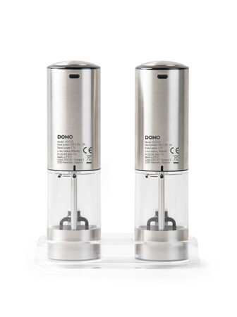 Sada elektrických mlýnků na koření - DOMO DO3102, 2 kusy, nerez, LED osvětlení,