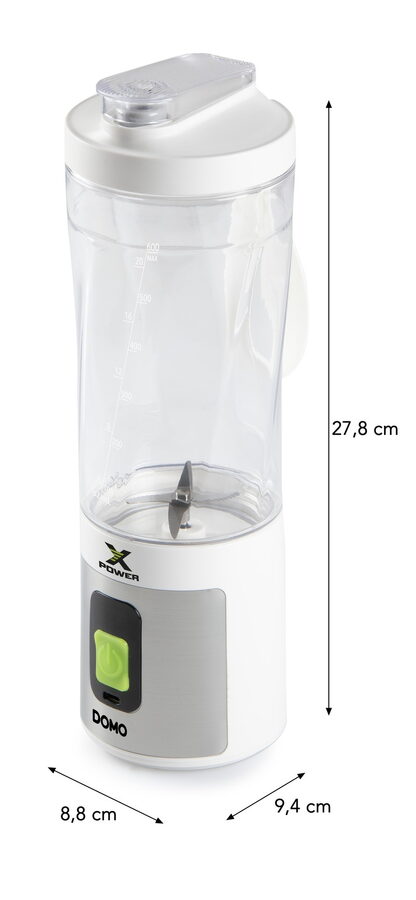 Aku smoothie mixér X-Power to go 120W - bílý - DOMO DO752BL, Příkon:120 W, Objem