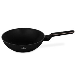 BERLINGERHAUS Pánev WOK s titanovým povrchem a poklicí 28 cm Black Rose Collection BH-8353