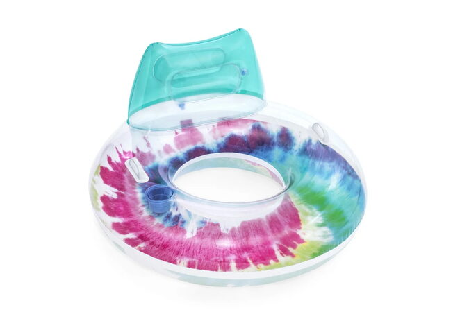 Kruh Bestway nafukovací křeslo s úchyty Tie Dye, 118 x 117 cm