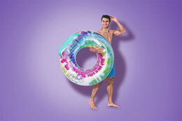 Kruh Bestway nafukovací křeslo s úchyty Tie Dye, 118 x 117 cm