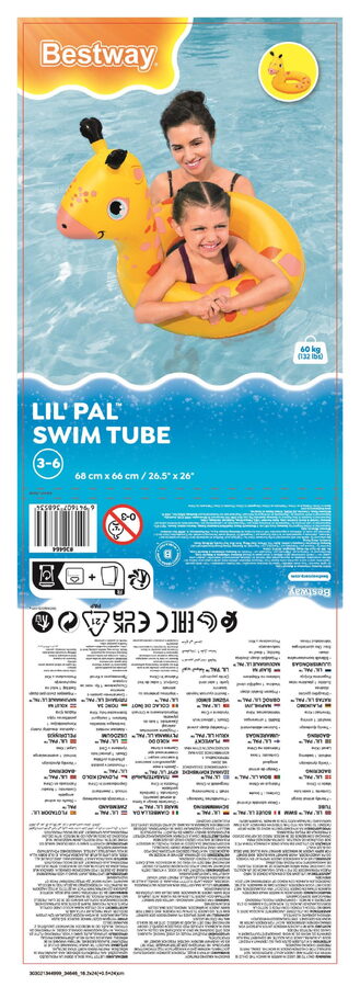 Kruh nafukovací design hroch/žába/žirafa