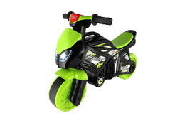 Odrážedlo motorka zeleno-černá plast na baterie se světlem se zvukem v sáčku 36x53x74cm