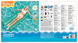 Nafukovací lehátko Transparent 1,83 m x 76 cm