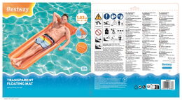 Nafukovací lehátko Transparent 1,83 m x 76 cm
