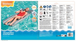 Nafukovací lehátko Transparent 1,83 m x 76 cm