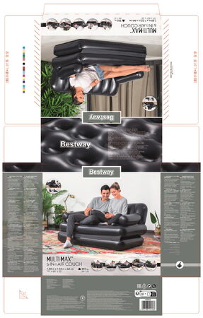 Nafukovací pohovka 5v1 - 1.88m x 1.52m x 64cm