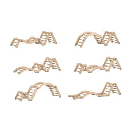 BusyKids Dřevěné domácí žebřiny s hrazdou nelakované