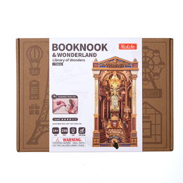 RoboTime 3D skládačka Zarážka na knihy Miniatura domečku Knihovna divů
